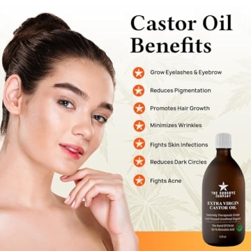 The Goodbye Company Extra Virgin Castor Oil - 4.25oz - 100% Pure Castor Oil Cold Pressed Unrefined, Hexane-Free - For Healthy Natural Skin, Hair Growth and Eyelashes (120ml)