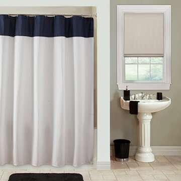 Link Shades Flat Roman Shades-Blackout, Thermal-(36" W x 72" L, Ivory/Off White)-Linen & Polyester-Cordless