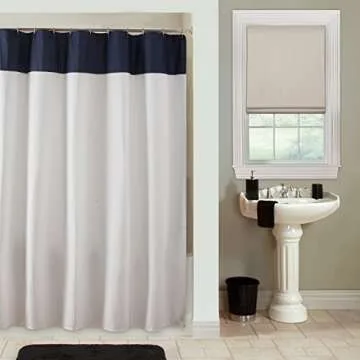 Link Shades Flat Roman Shades-Blackout, Thermal-(36" W x 72" L, Ivory/Off White)-Linen & Polyester-Cordless