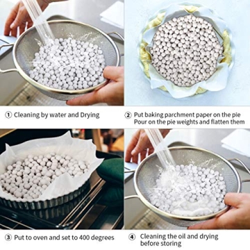 FurRain Ceramic Pie Weights Reusable Baking Beans for Perfect Pies