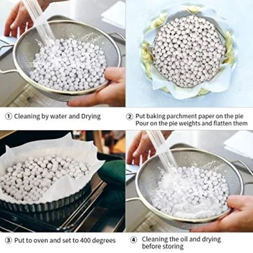 FurRain Ceramic Pie Weights Reusable Baking Beans for Perfect Pies