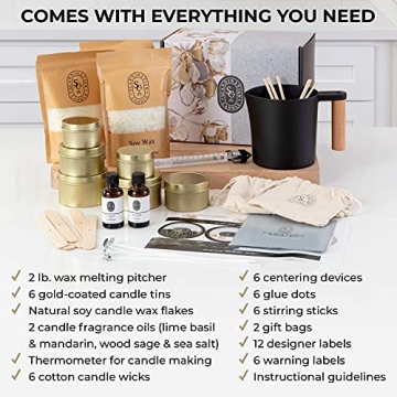 Luxury Candle Making Kit - Professional Supplies for 6 Candles
