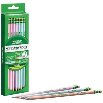 Ticonderoga Pastel Pencils, Pre-Sharpened, 18 Count