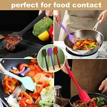 Kitchen GIMS Silicone Spatula Set 6 Pack 8.5 inch Small Rubber Spatula Heat Resistant Mini Silicone Spatula Non-Stick Flexible for Baking Cooking Mixing and Kitchen Use