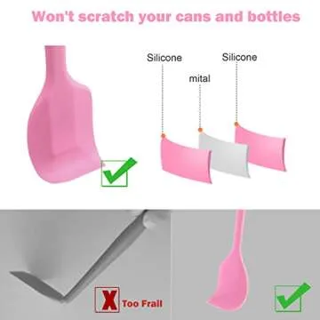 Kitchen GIMS Silicone Spatula Set 6 Pack 8.5 inch Small Rubber Spatula Heat Resistant Mini Silicone Spatula Non-Stick Flexible for Baking Cooking Mixing and Kitchen Use