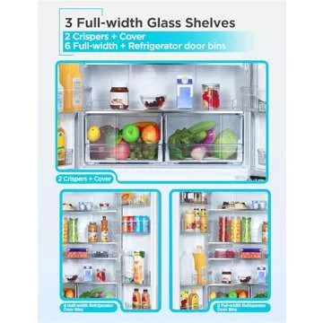 BLACK+DECKER French Door Refrigerator 16 Cu. Ft. with Ice Maker