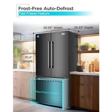 BLACK+DECKER French Door Refrigerator 16 Cu. Ft. with Ice Maker