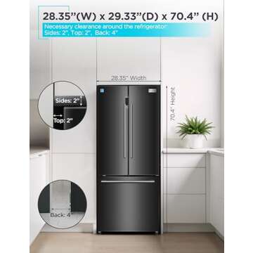 BLACK+DECKER French Door Refrigerator 16 Cu. Ft. with Ice Maker