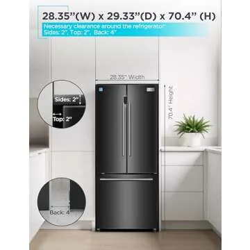 BLACK+DECKER French Door Refrigerator 16 Cu. Ft. with Ice Maker