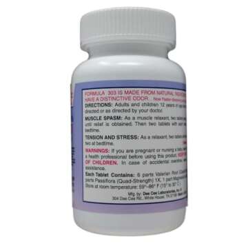 Dee CEE Labs Formula 303 Maximum Strength Tablets, 45 Tablets; All-Natural containing Magnesium for ...