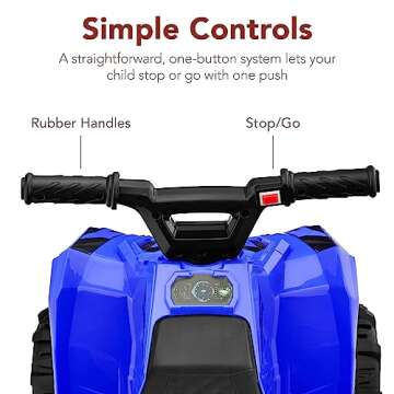 Best Choice Products 6V Kids Ride On Toy, 4-Wheeler Quad ATV Play Car w/ 1.8MPH Max Speed, Treaded Tires, Rubber Handles, Push-Button Accelerator - Blue