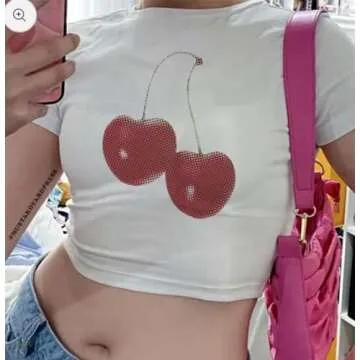 Chic Women's Y2K Graphic Print Crop Top for Festivals