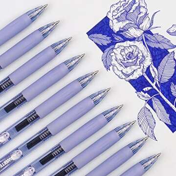 WRITECH Retractable Gel Ink Pens: 0.7mm Medium Point Red-Ink Color Pen for Journaling Smooth Writing Fine Tip Quick-dry Ink No Bleed Set 10ct