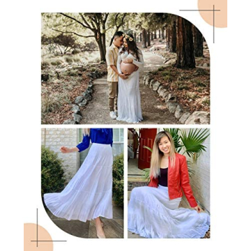 NASHALYLY Women’s Chiffon Pleated A-Line Maxi Skirt  