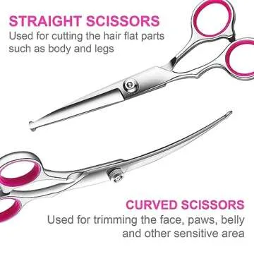 5 in 1 Dog Grooming Scissors Kit with Rounded Tips
