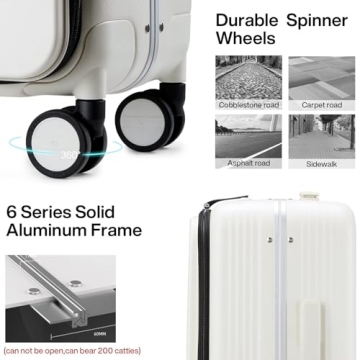 Hanke Grace 20 Inch Hard Shell Carry-On Luggage