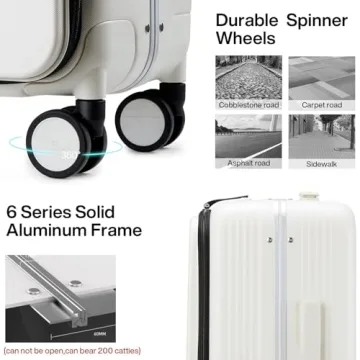 Hanke Grace 20 Inch Hard Shell Carry-On Luggage