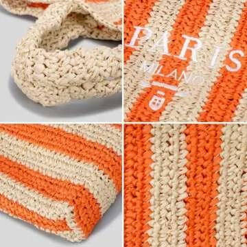 Stylish OWGSEE Women's Straw Beach Bag for Summer Fun