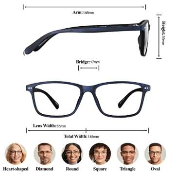 Zenni Blue Light Blocking Glasses for Women Men Retro Rectangle Frame Relieve Digital Screen Eye Str...