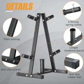 Weight Plate Rack, Bongkim Weight Tree and Weight Rack for Plates, Weight Holder for 2 inch Olympic Weight Plate, Weight Plate Storage for Home Gym