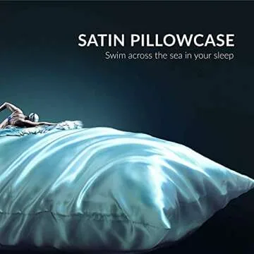 Satin Pillowcase for Hair and Skin Silk Pillow Case 2 Pack, Standard, Queen, and King Size, Slip Cooling Set of 2 with Envelope Enclosure
