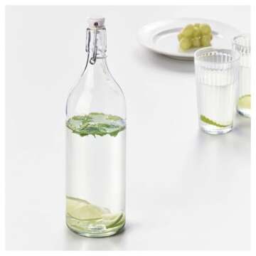 IKEA Korken Bottle With Stopper, Clear Glass