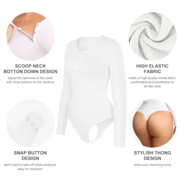 Popilush Long Sleeve Shapewear Bodysuit for All Sizes