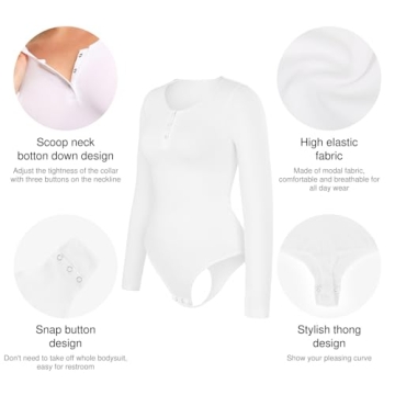 Popilush Long Sleeve Shapewear Bodysuit for All Sizes