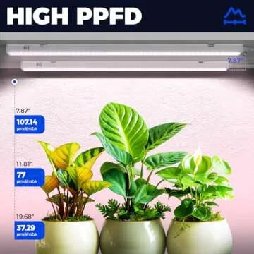 Barrina Grow Lights for Indoor Plants, Full Spectrum Sunlight, 2ft 40W (4 x 10W, 250W Equivalent), LED Grow Light Bulbs, T5 Grow Lights, Plug and Play, Pinkish White, 4-Pack