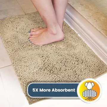 Muddy Mat® Shown on TV – Super Absorbent Microfiber Dog Door Mat for Muddy Paws, Non-Slip Washable Pet Rug, Quick Dry Chenille Entryway Carpet, Machine Washable Indoor Outdoor mat, Beige 30"x19"