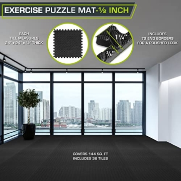 ProsourceFit Puzzle Exercise Mat for Home Gym and Kids Play