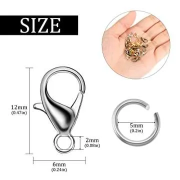 Lobster Claw Clasps and Jump Rings Set for Jewelry Making