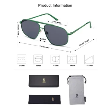 SOJOS Retro Aviator Sunglasses UV400 Protection Vintage Style