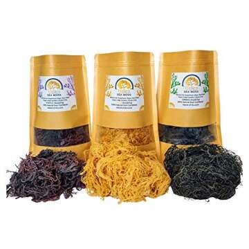 Wildcrafted Sea Moss | Gold - Purple - Green - Mixed | 100% Natural Irish Moss from St.Lucia | Miner...