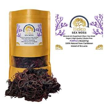 Wildcrafted Sea Moss | Gold - Purple - Green - Mixed | 100% Natural Irish Moss from St.Lucia | Mineral-Rich Superfood | 8oz Sun-Dried Moss | NO Preservatives NO Chemicals
