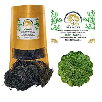 Wildcrafted Sea Moss | Gold - Purple - Green - Mixed | 100% Natural Irish Moss from St.Lucia | Mineral-Rich Superfood | 8oz Sun-Dried Moss | NO Preservatives NO Chemicals