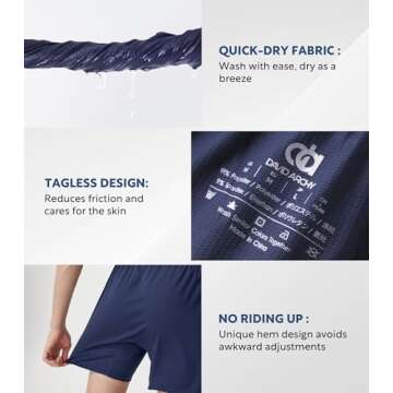 DAVID ARCHY Mens Boxer Shorts Underwear Quick Dry Breathable Mens Boxers Moisture Wicking Boxers for Men 5 Pack(S,Navy Blue/Olive Green/Black/Dark Gray/Grape Purple)