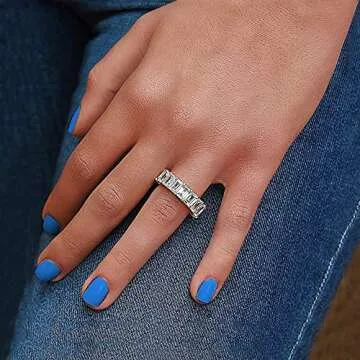 Savlano Eternity Ring - 18K White Gold Plated Design