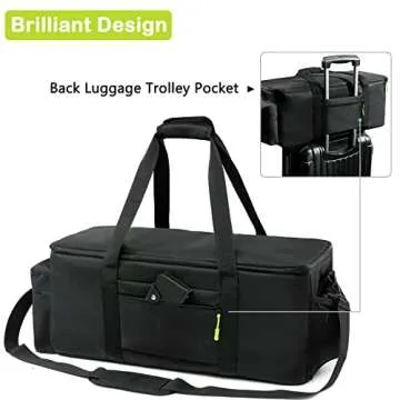 MYBAGZING Dj Cable Bag-24 Large Dj Cable File Bag-Dj Cabel Organizer Case-Travel Gig Bag-DJ Gear Bag for Dj Accessories-Dj Equipment Case with Padded Bottom and Divdiers