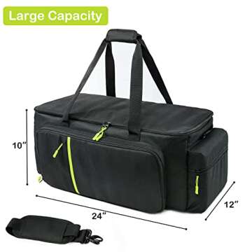 MYBAGZING Dj Cable Bag-24 Large Dj Cable File Bag-Dj Cabel Organizer Case-Travel Gig Bag-DJ Gear Bag for Dj Accessories-Dj Equipment Case with Padded Bottom and Divdiers