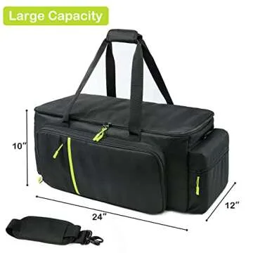 MYBAGZING Dj Cable Bag-24 Large Dj Cable File Bag-Dj Cabel Organizer Case-Travel Gig Bag-DJ Gear Bag for Dj Accessories-Dj Equipment Case with Padded Bottom and Divdiers