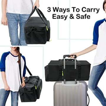 MYBAGZING Dj Cable Bag-24 Large Dj Cable File Bag-Dj Cabel Organizer Case-Travel Gig Bag-DJ Gear Bag for Dj Accessories-Dj Equipment Case with Padded Bottom and Divdiers