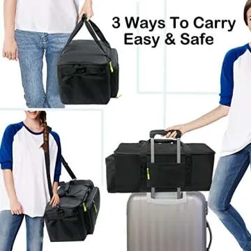 MYBAGZING Dj Cable Bag-24 Large Dj Cable File Bag-Dj Cabel Organizer Case-Travel Gig Bag-DJ Gear Bag for Dj Accessories-Dj Equipment Case with Padded Bottom and Divdiers