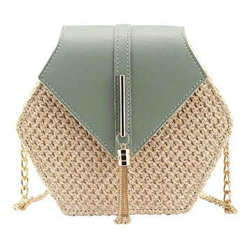 Bausweety Women's Crossbody Bag Cute Straw Shoulder Bag