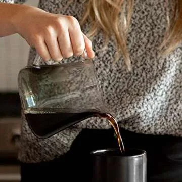Fellow Mighty Small Glass Carafe - Manual Pour Over Coffee Beaker and Tea Steeper, Borosilicate Glass Decanter, 16.9 oz Smoke Grey Container