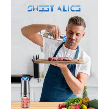 Electric Pepper and Salt Grinder Set for Easy Seasoning