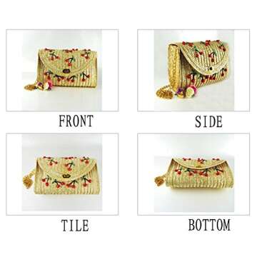 Stylish Beach-Inspired Straw Crossbody Bag for Women