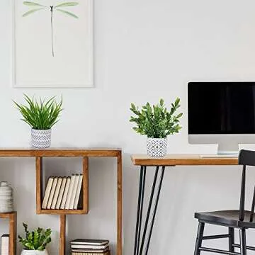 Winlyn Set of 2 Faux Potted Eucalyptus Plants in Pots