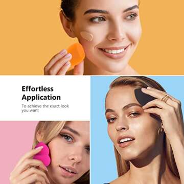 GFOUNS beauty blender bulk makeup sponge set:15 pcs perfect mini medium beauty sponge makeup blender flawless for liquid,foundation,blending,make up sponges for face