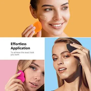 GFOUNS beauty blender bulk makeup sponge set:15 pcs perfect mini medium beauty sponge makeup blender flawless for liquid,foundation,blending,make up sponges for face